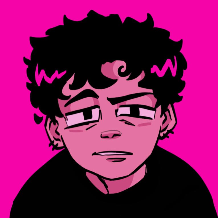 This is a second cartoon portrait of the artist.